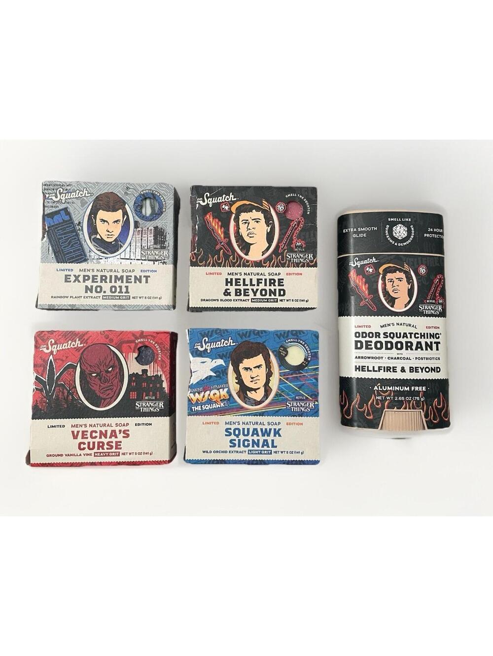 Dr. Squatch Stranger Things 4 Bar Soap Set + Hellfire & Beyond Deodorant